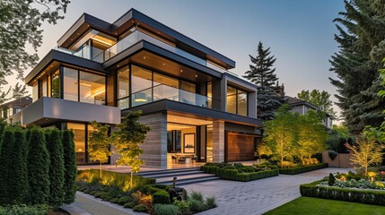 luxury home with a garden