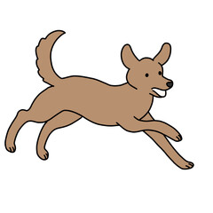 走る犬のイラスト