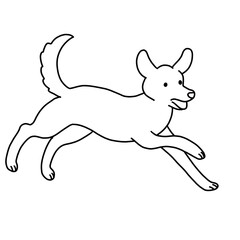 走る犬のイラスト