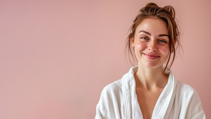 Obraz premium German woman in bathrobes, female body care and pampering in spa hotel