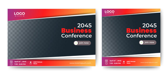 Digital marketing seminar social media web banner template. vector