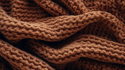 Minimalist close up of a knit throw blanket  AI generated
