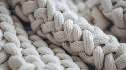 Minimalist close up of a knit throw blanket AI generated