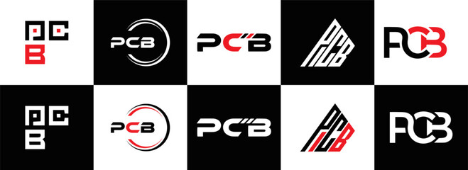 PCB logo. P C B design. White PCB letter. PCB, P C B letter logo design. Initial letter PCB letter logo set, linked circle uppercase monogram logo. P C B letter logo vector design.	
