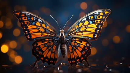 Rapid fluttering of butterfly wings mid-flight  AI generated