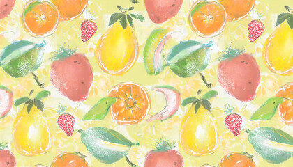 Beautiful seamless Summer Vacation Seamless pattern. Summer fruit Pattern seamless.