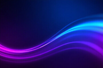 Dark abstract background with glowing wave. Shiny moving lines design element. Modern purple blue gradient flowing wave lines.