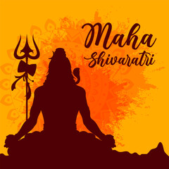 Maha Shivaratri Day illustration vector background. 
Vector eps 10