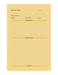 recipe card. Plan you food day easily. Vector illustration	