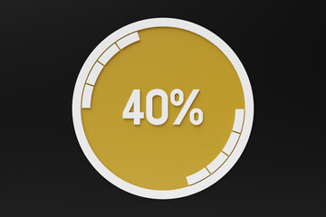 3d illustration of speed measuring speed icon. Colorful  panel  icon, pointer points to  orange color