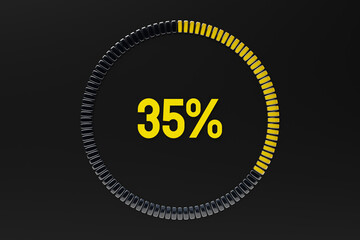 Control panel with digital instrument panel indicator. Concept of risk levels, speed and rating. 3D illustration