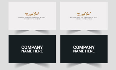 Fototapeta na wymiar Thank you business card template design vector illustration.