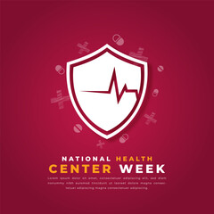 National Health Center Week Paper cut style Vector Design Illustration for Background, Poster, Banner, Advertising, Greeting Card