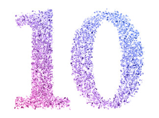 Gradient glitter number10