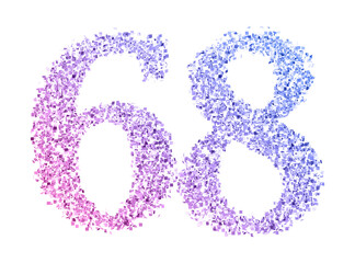 Gradient glitter number68