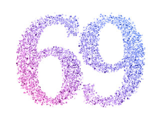 Gradient glitter number69