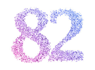 Gradient glitter number82