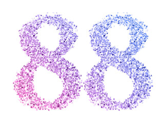 Gradient glitter number88