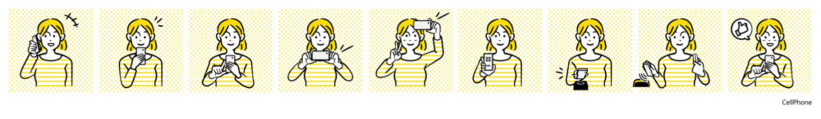 人物イラスト（スマートフォン）