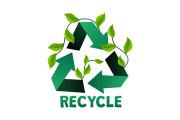 Recycle Symbol Environmental Sticker Design