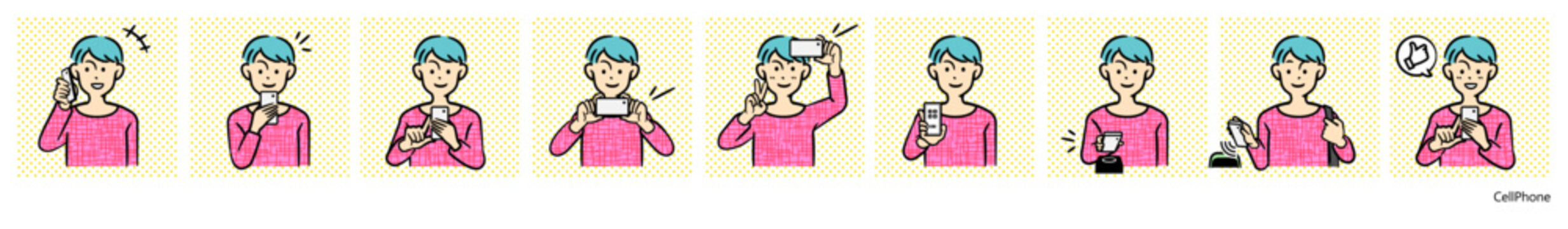 人物イラスト（スマートフォン）