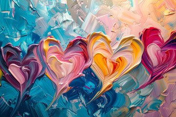 Lamas personalizadas con motivos artísticos con tu foto 3d abstract oil painting art of valentine hearts