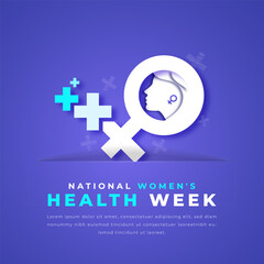 Obraz premium National Women's Health Week Paper cut style Vector Design Illustration for Background, Poster, Banner, Advertising, Greeting Card