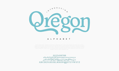 Qregon creative modern urban alphabet font. Digital abstract moslem, futuristic, fashion, sport, minimal technology typography. Simple numeric vector illustration