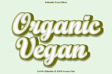 Organic Vegan Editable Text Effect 3d Emboss Style