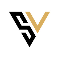 Initial SV Triangle Logo Design
