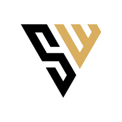 Initial SW Triangle Logo Design