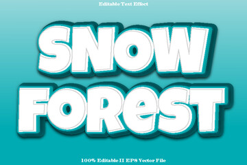 Obraz premium Snow Forest Editable Text Effect 3d Emboss Style