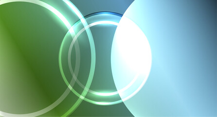 Neon glass circle copyspace for your text or product presentation geometric background. Vector illustration For Wallpaper, Banner, Background, Card, Book Illustration, landing page