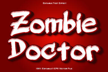 Zombie Doctor Editable Text Effect 3d Emboss Gradient Style