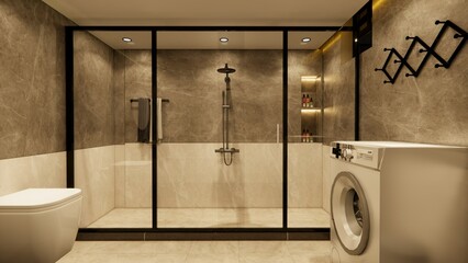 bathroom interior with shower