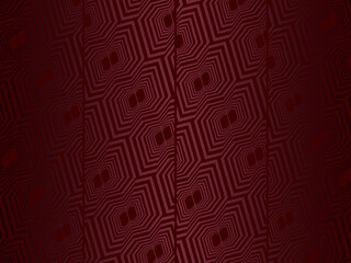 red with a shiny modern geometric pattern. Red steel floor background.