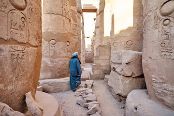 Karnak Temple on the banks of the Nile in Karnak near Luxor Travel Egypt Ancient Egyptian culture