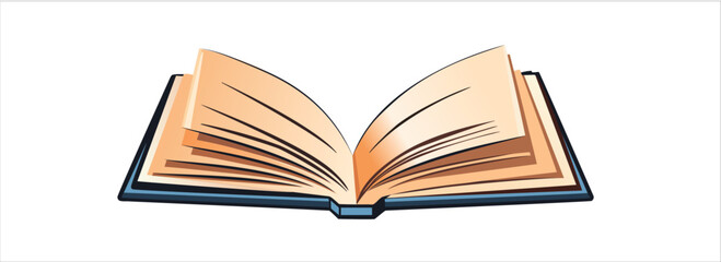 Opened old book on a white background. Vector illustration