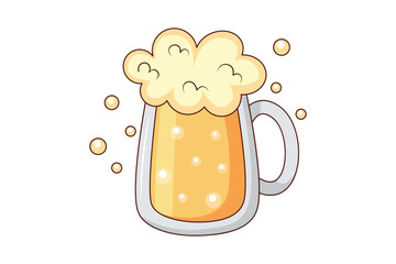 New Year Beer Sticker Design