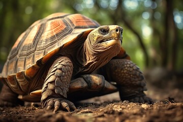 Obraz premium African spurred tortoise (Geochelone sulcata)