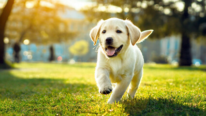 Labrador Retriever puppy on the grass