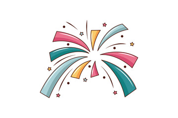 New Year Firework Sticker Design