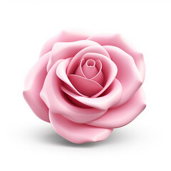 Pastel pink rose isolated on white background. Vector illustration.