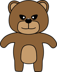 Angry Teddy Bear Character