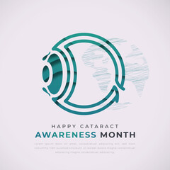 Obraz premium Cataract Awareness Month Paper cut style Vector Design Illustration for Background, Poster, Banner, Advertising, Greeting Card