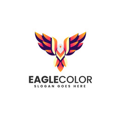 Vector Logo Illustration Eagle Gradient Colorful Style