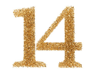 Gold glitter number 14