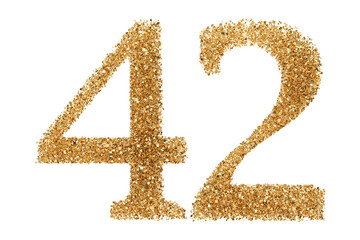 Gold glitter number 42