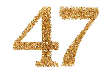Gold glitter number 47