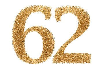 Gold glitter number 62